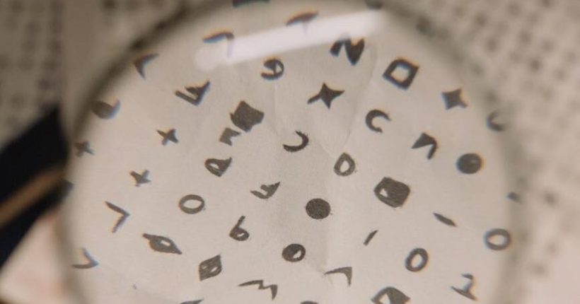 photo of cryptic character codes