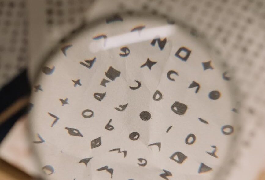 photo of cryptic character codes