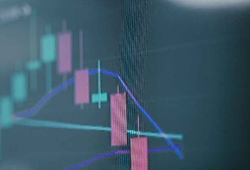 stock market illustration on the screen