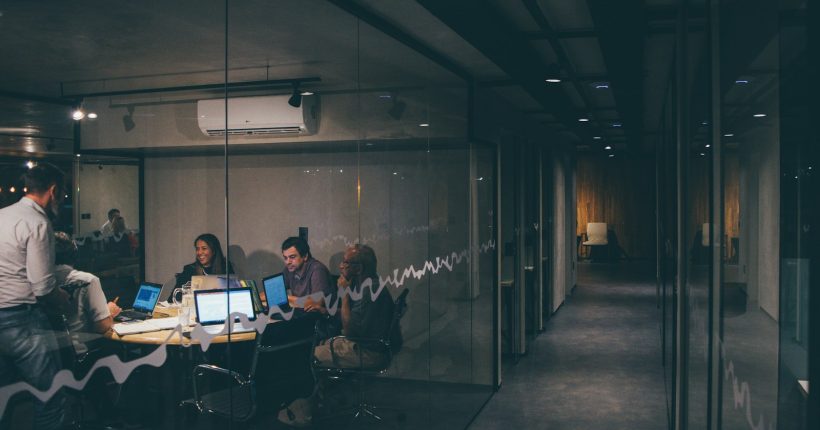 group of people having a meeting