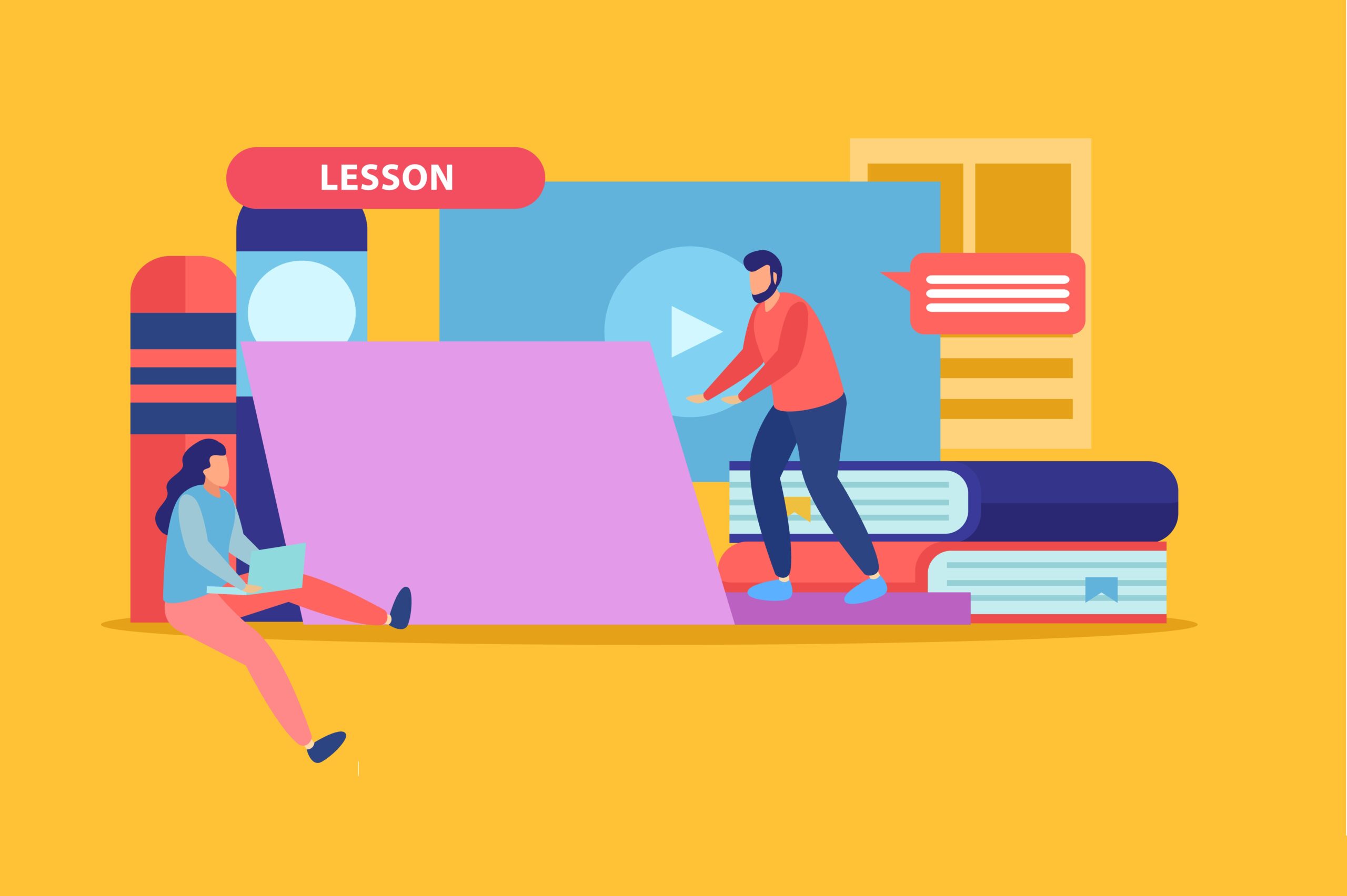 Remote Courses Flat Background