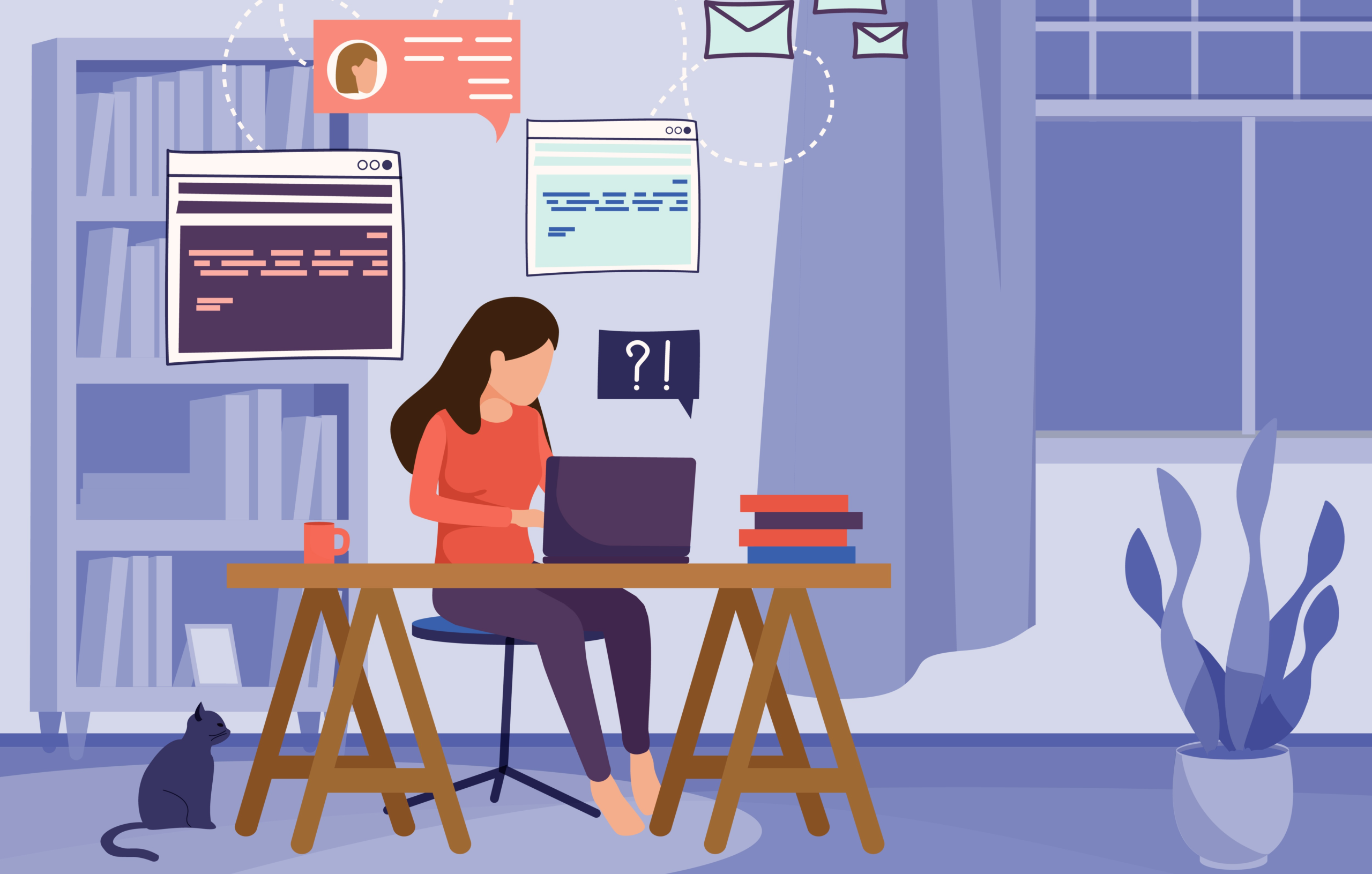 Working At Home Composition