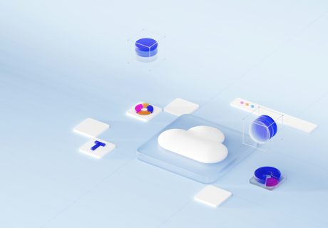 a computer screen with a cloud shaped object on top of it