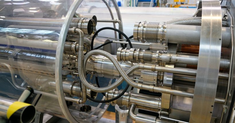 a machine that has a lot of pipes inside of it