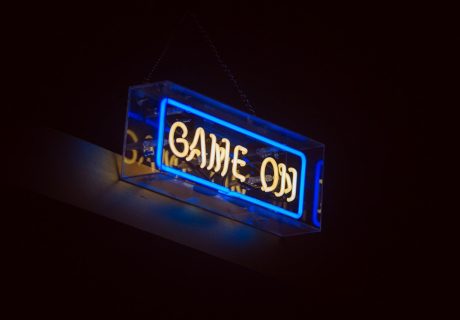 Game on neon signage turned on