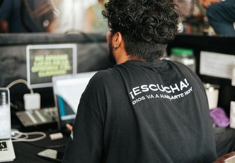 a person sitting at a desk