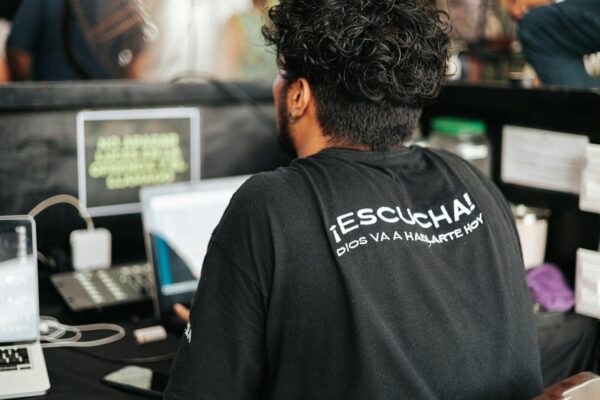 a person sitting at a desk