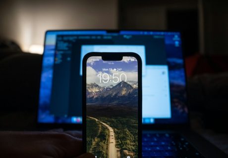 a tablet with a map on the screen