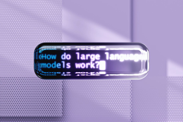 A digital representation of how large language models function in AI technology.