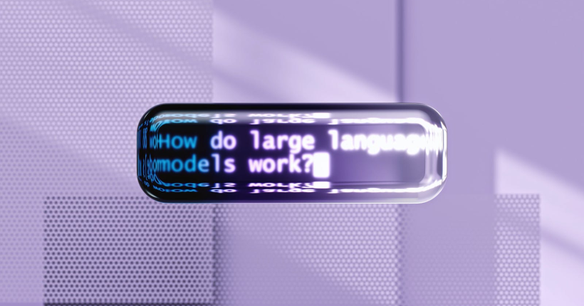 A digital representation of how large language models function in AI technology.