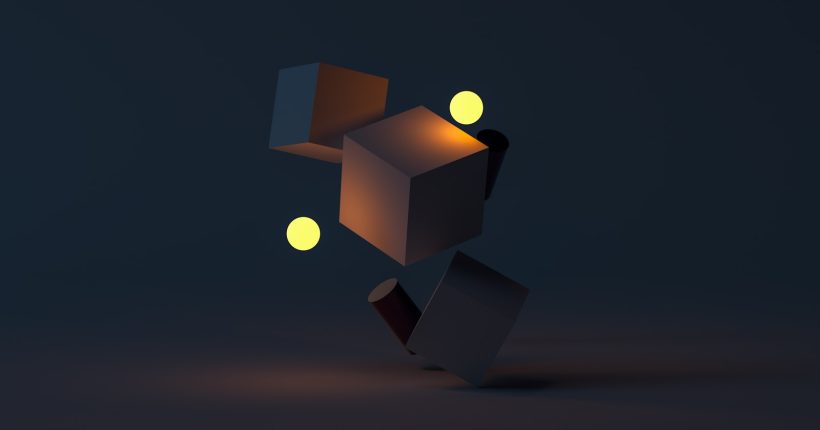 brown cardboard box with yellow light