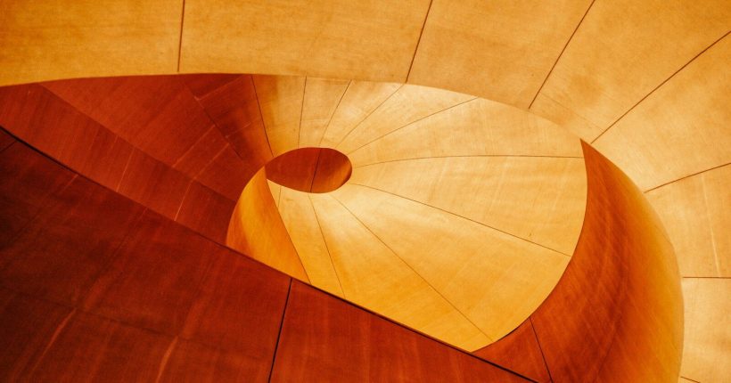 brown wooden round floor tiles