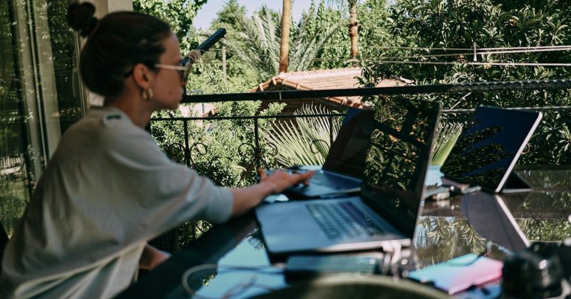 a person using a laptop