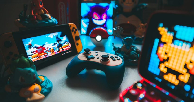 a group of toys on a table