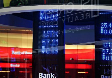 a bank sign in front of a building